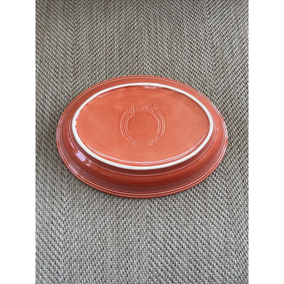 Fiestaware  HLC USA  Red Orange 12 ” Oval Platter - Picture 5 of 7